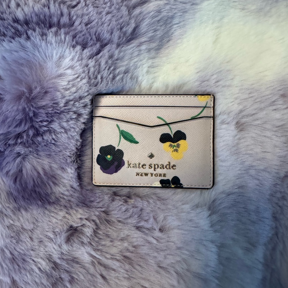 Kate Spade Pansies Floral Card Holder